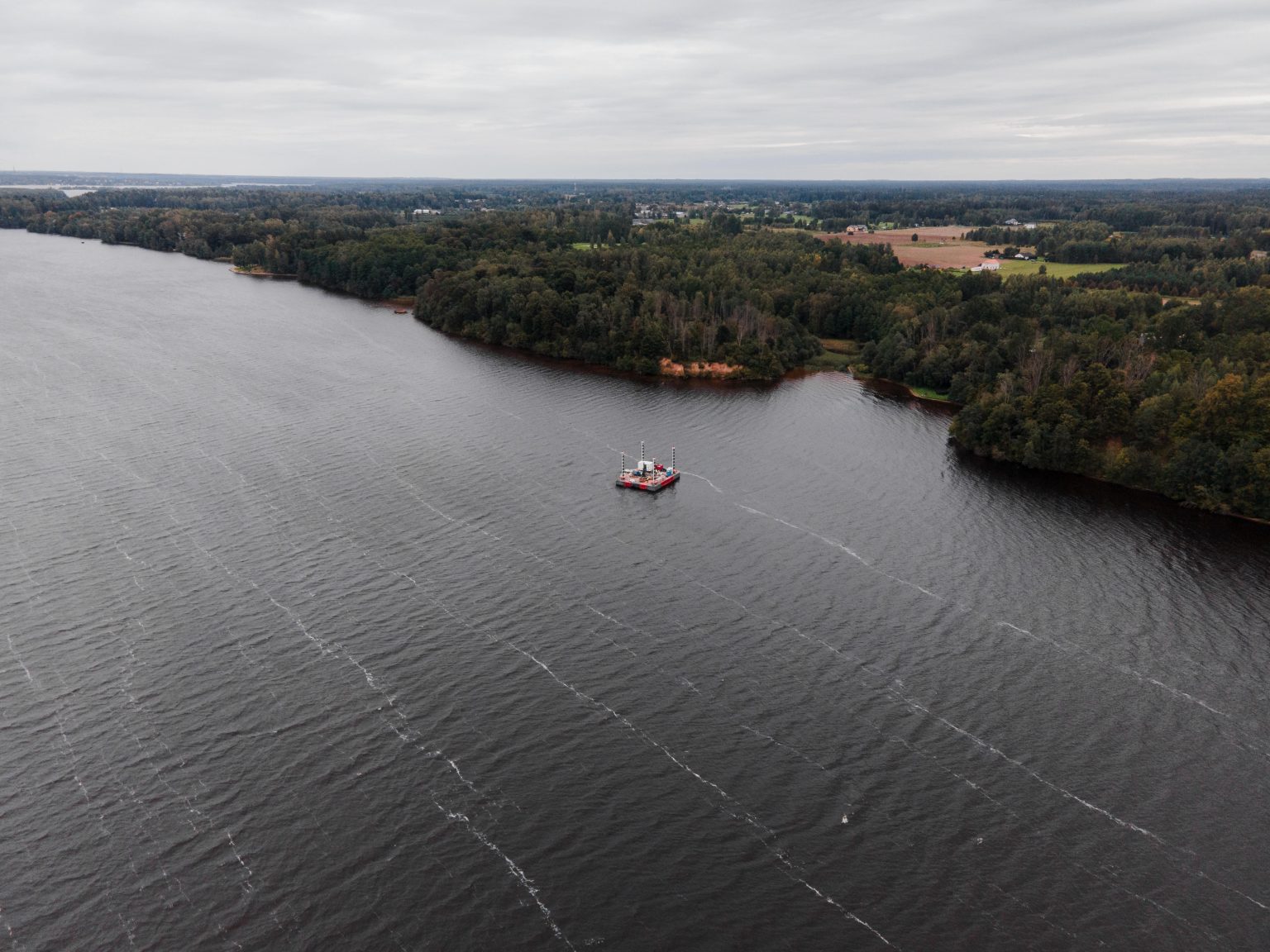 Combined Road Rail Bridge Over The Daugava River Rail Baltica